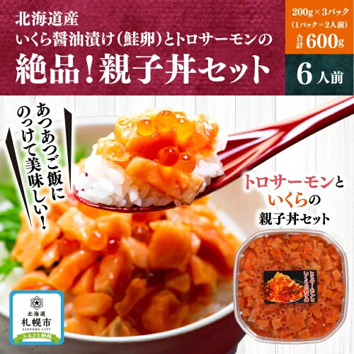 北海道産いくら醤油漬け（鮭卵）とトロサーモンの絶品！親子丼セット
