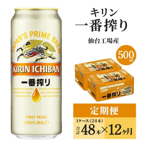 12ヵ月定期便】キリン 一番搾り 500ml×48本 【定期便・ お酒 晩酌 家