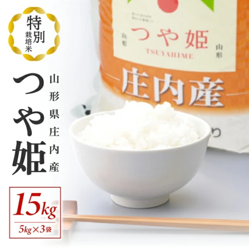 特別栽培米 つや姫 計15kg 5kg×3袋 令和5年産米 山形県庄内産 ご希望の