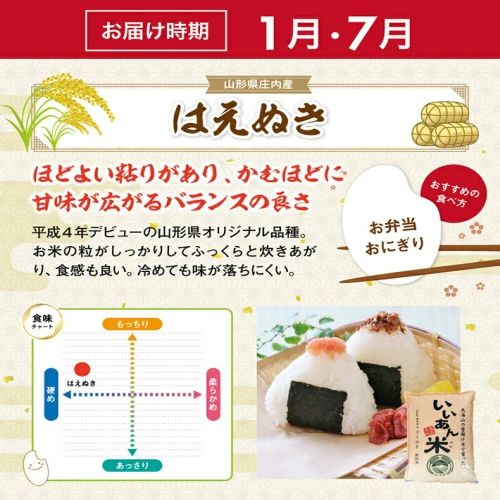 ≪12ヶ月定期便≫ 無洗米 6銘柄食べ比べ 5kg×12ヶ月連続 はえぬき