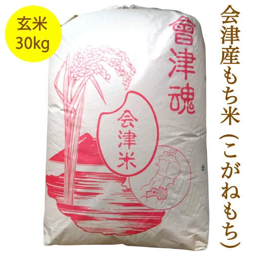 会津産もち米 (こがねもち) 玄米30kg｜令和5年産 新米 会津若松市 もち