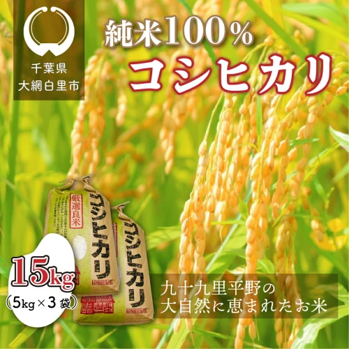 千葉県 大網白里市産 コシヒカリ 15kg（5kg×3袋） お米 15kg 千葉県産