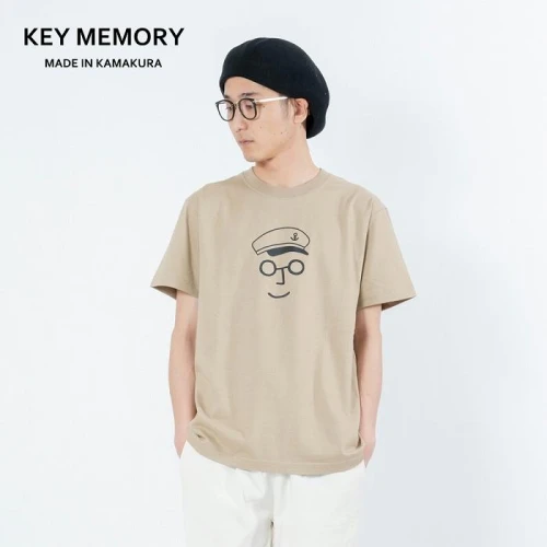 2》セーラー帽イラストTシャツ BEIGE 【KEYMEMORY鎌倉】 | 神奈川