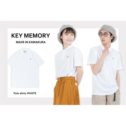 2》【KEYMEMORY鎌倉】KMポロシャツ WHITE メンズLサイズ | 神奈川