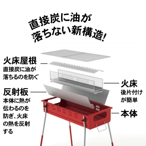 少煙BBQコンロセット（トング・ブラシ付）[グリーンライフ] 【022S001】