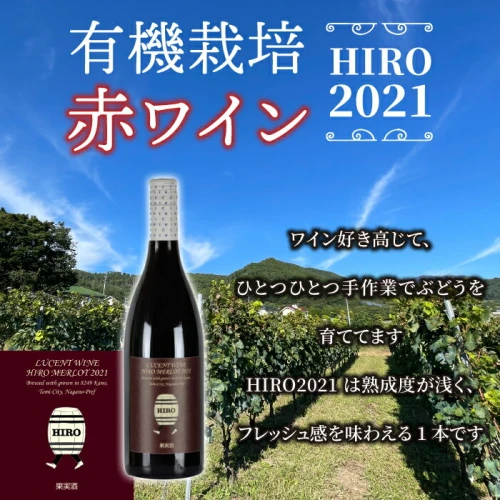 東御市産赤ワイン HIRO 2021 赤 お酒 果実酒 瓶 国産 信州 長野県東御市