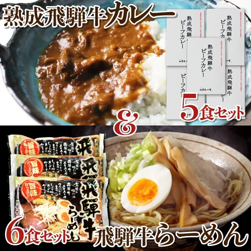 ふるさと納税｜ 熟成ビーフカレー5食＆飛騨牛ラーメン6食セット 牛肉