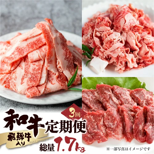 ふるさと納税｜ 和牛定期便 3回 総重量 1.7kg お楽しみ スライス/焼肉