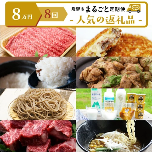 定期便 お楽しみ 飛騨市まるごと定期便「人気特産品」8回定期 ラーメン