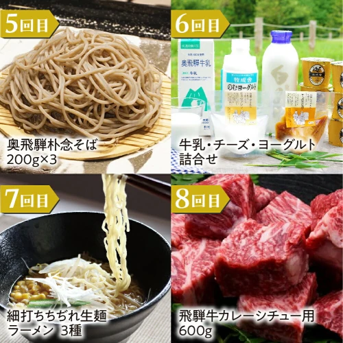 定期便 お楽しみ 飛騨市まるごと定期便「人気特産品」8回定期 ラーメン