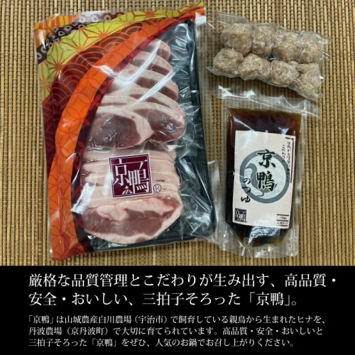京鴨』ふるさと鍋セット2～3人前（京都・丹波農場産）【 鴨肉 鴨 カモ