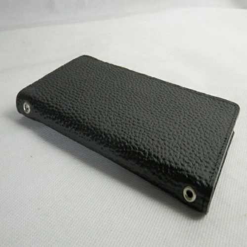 H-184 本革スマホカバー（手帳型Mサイズ） ブラック