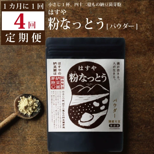 定期便4回】粉なっとう（パウダー）180g 1ヶ月に1回 定期便 無塩 厳選