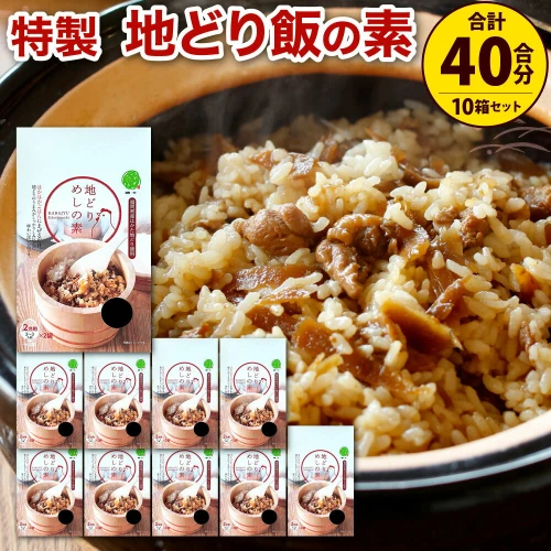 特製 地どりめしの素 合計40合分 1箱2袋入×10箱 鶏肉 鶏飯 はかた地