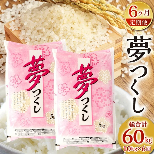 6ヶ月定期便】新米 夢つくし 総合計60kg 10kg (5kg×2袋)×6回 福岡県産