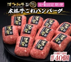 全4回定期便】博多和牛100％！本格 手ごね ハンバーグ 10個《築上町