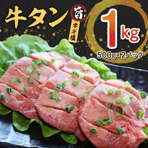 牛タン 味付き ネギ塩タン 焼肉用 スライス 500g × 2P 計 1000g ネギ塩