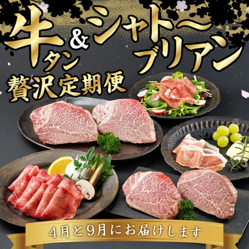 数量限定】牛タン＆シャトーブリアンが届く贅沢定期便 - 牛肉 2回定期