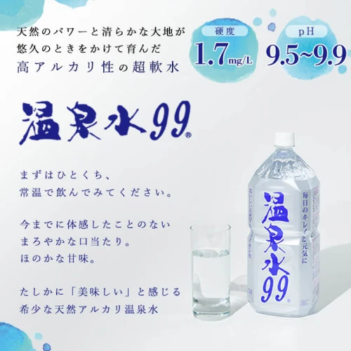 飲む温泉水 温泉水99(計60L・500ml×120本)水 ミネラルウォーター 温泉